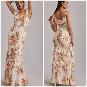 New with flaw Reformation Tripoli Floral Ruffle Maxi Dress Gown Size 2 $348